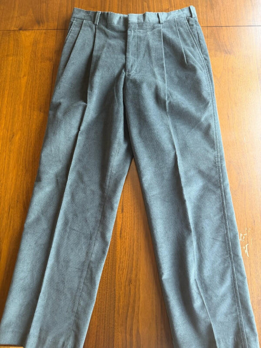 Vintage Lands' End Men's Pleated USA Corduroy Trousers - 35W x 30L
