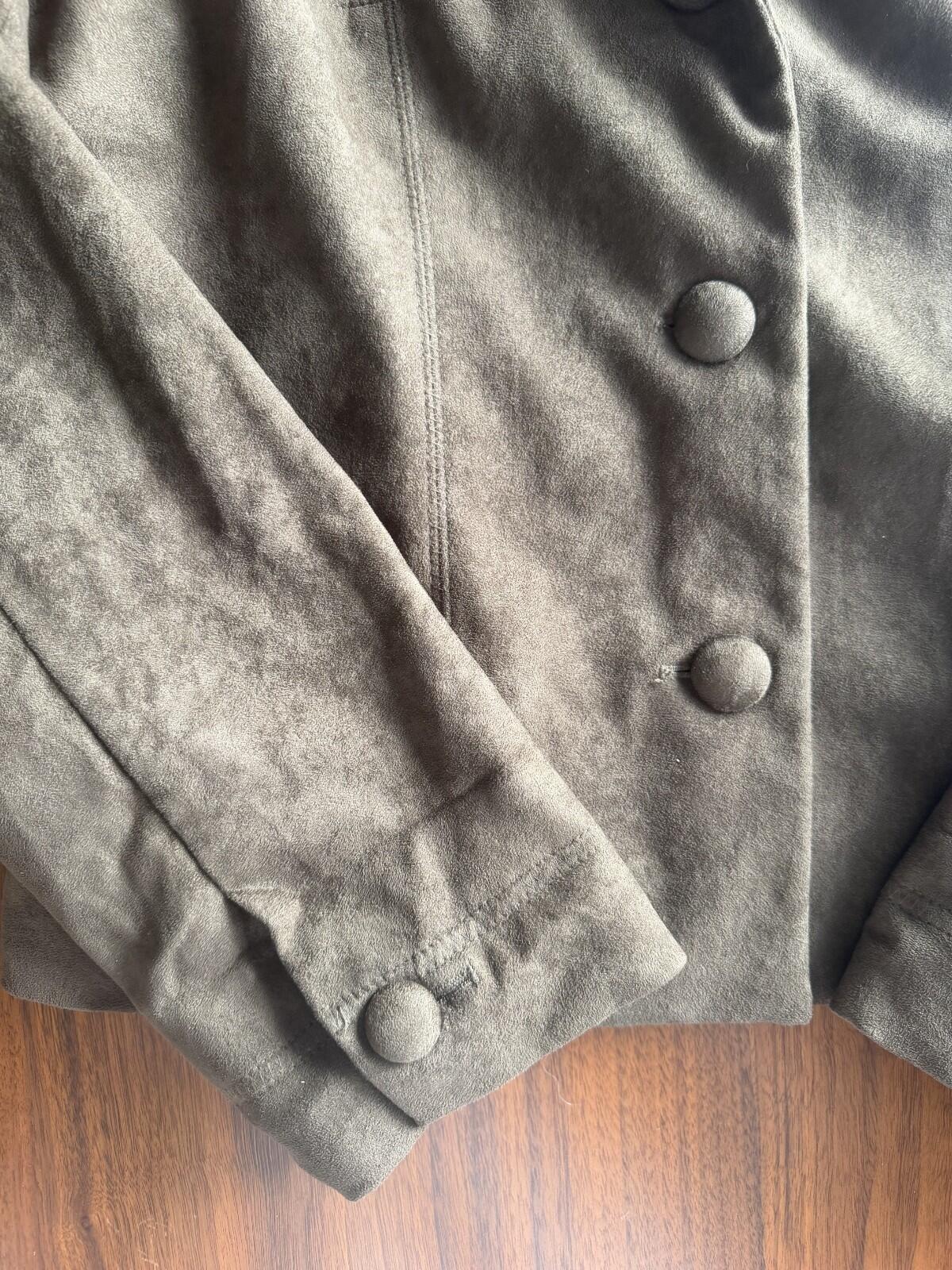 Liz Claiborne Women's Brown Faux-Suede Button-Up Blazer - Size 4