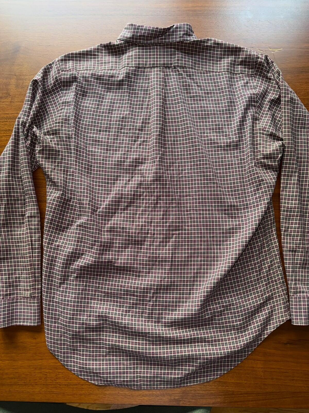 Polo Ralph Lauren Men's Classic Fit Burgundy Plaid Long Sleeve Shirt - Size M