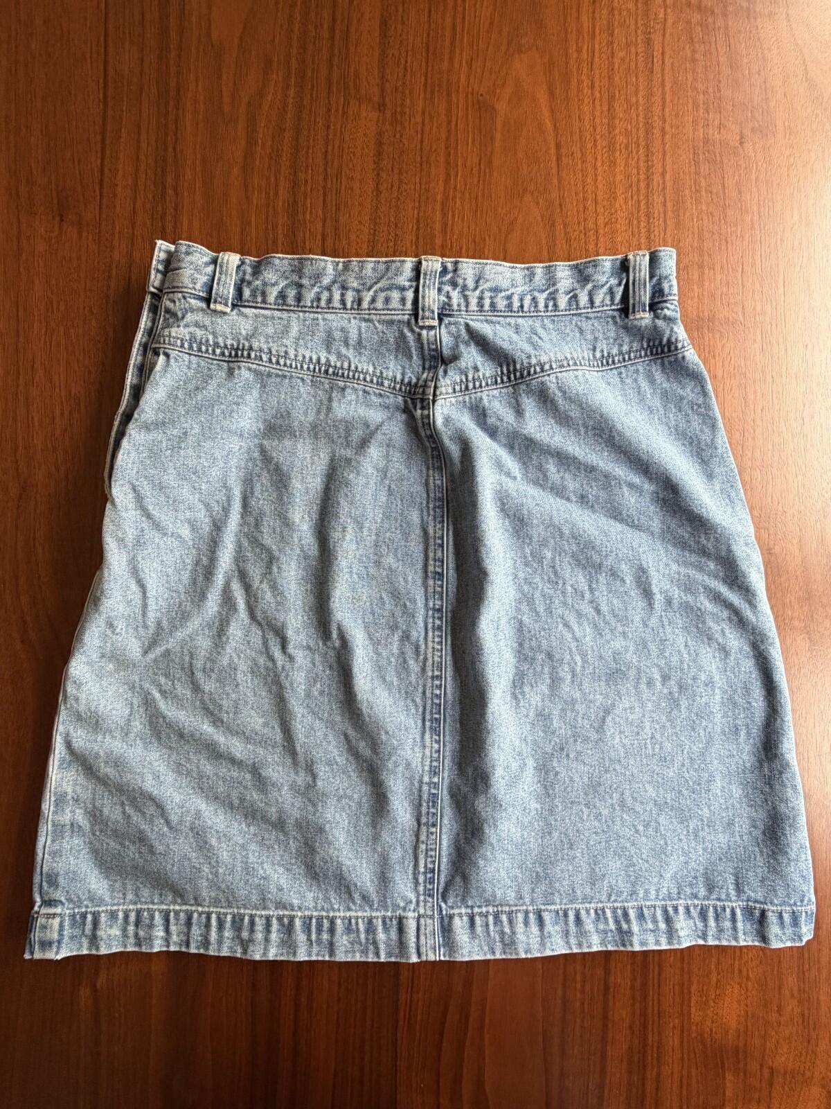 Vintage Gap Women's Denim Side-Button Skirt - Size 10