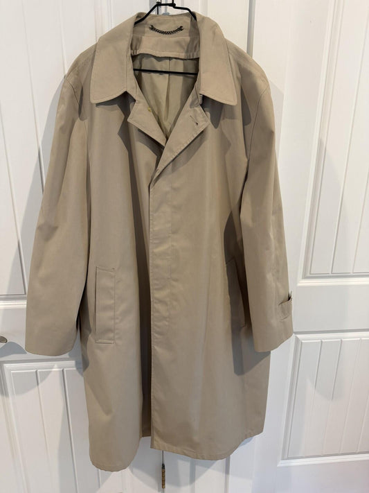 Vintage Newport Harbor Men's Beige Trench Coat - Size 4XL