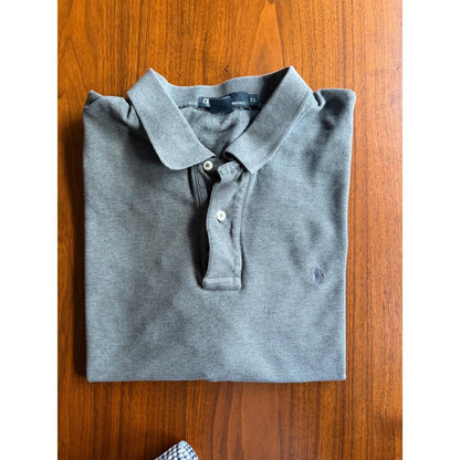 Vintage Polo Ralph Lauren Grey Pique Short Sleeve Polo Shirt - Men's XL