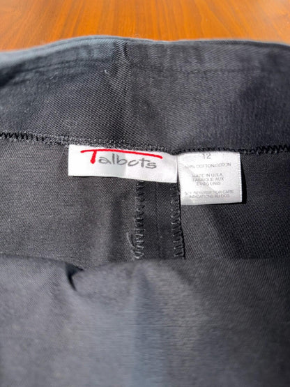 Vintage Talbots Women's 100% Cotton Wrap Skirt Black - Size 12.