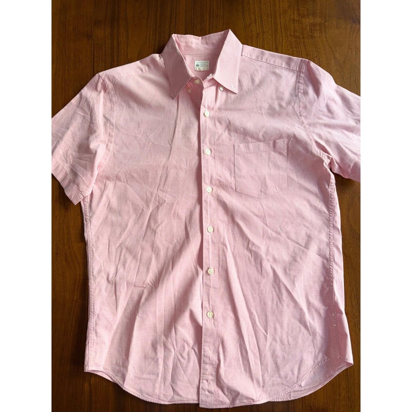 J.Crew Men's Sun-washed Oxford Short-Sleeve Shirt in Pink - Size M