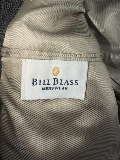 Bill Blass Menswear Gray Plaid Wool Blend Sport Coat - Size 42R