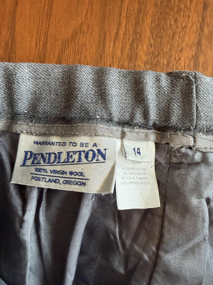 Vintage Pendleton Women's 100% Virgin Wool Pleated Trousers - Size 14