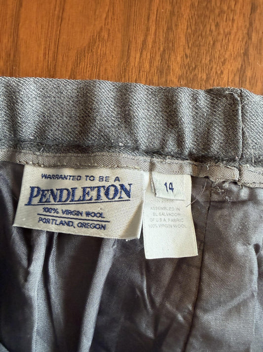 Vintage Pendleton Women's 100% Virgin Wool Pleated Trousers - Size 14