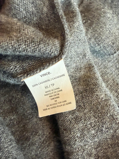 Vince Women's Heather Grey 100% Cashmere Boat Neck Raglan Sweater - Size XS