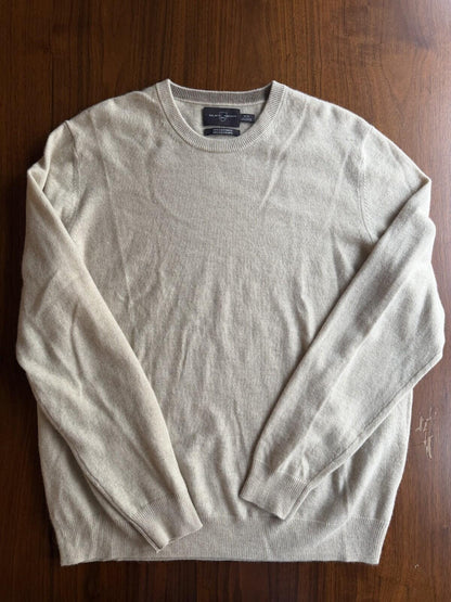 Black & Brown 1826 Men's Tan 100% Cashmere Crewneck Sweater - Size XL