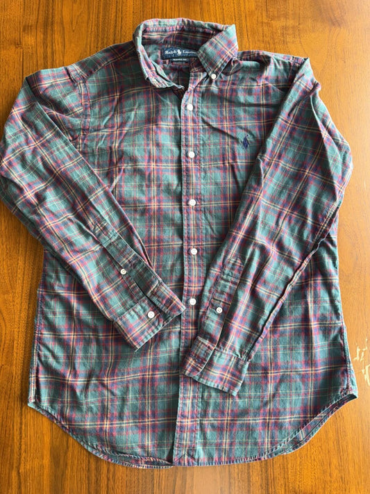 Polo Ralph Lauren Men's Classic Fit Green Plaid Button Down - Size S
