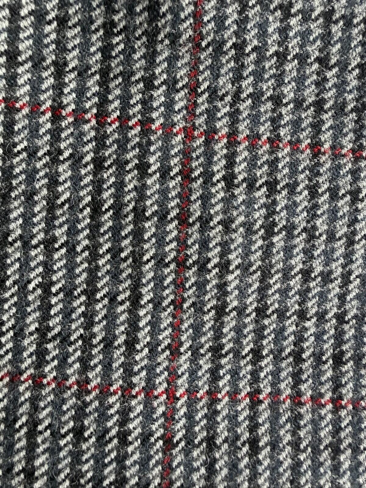 Vintage The Scotch House Wool Tweed Blazer Grey/Red Windowpane Check - Size 36