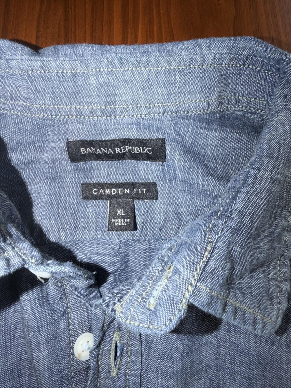 Banana Republic Men's Camden Fit Chambray Long Sleeve Shirt - Size XL