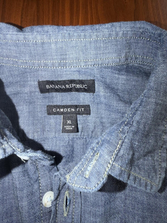 Banana Republic Men's Camden Fit Chambray Long Sleeve Shirt - Size XL