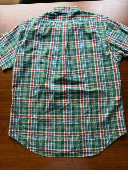 Polo Ralph Lauren Classic Fit Green Multicolor Plaid Short Sleeve Shirt - Size L