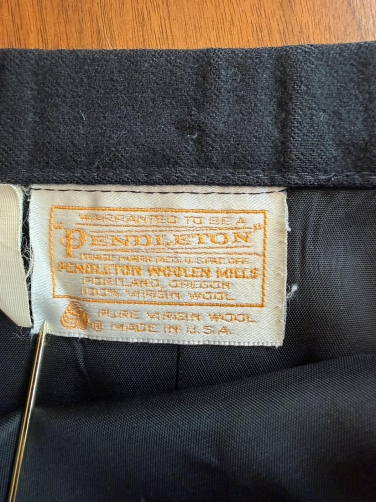 Pendleton Women's Black Pure Virgin Wool Midi Skirt - Size 12