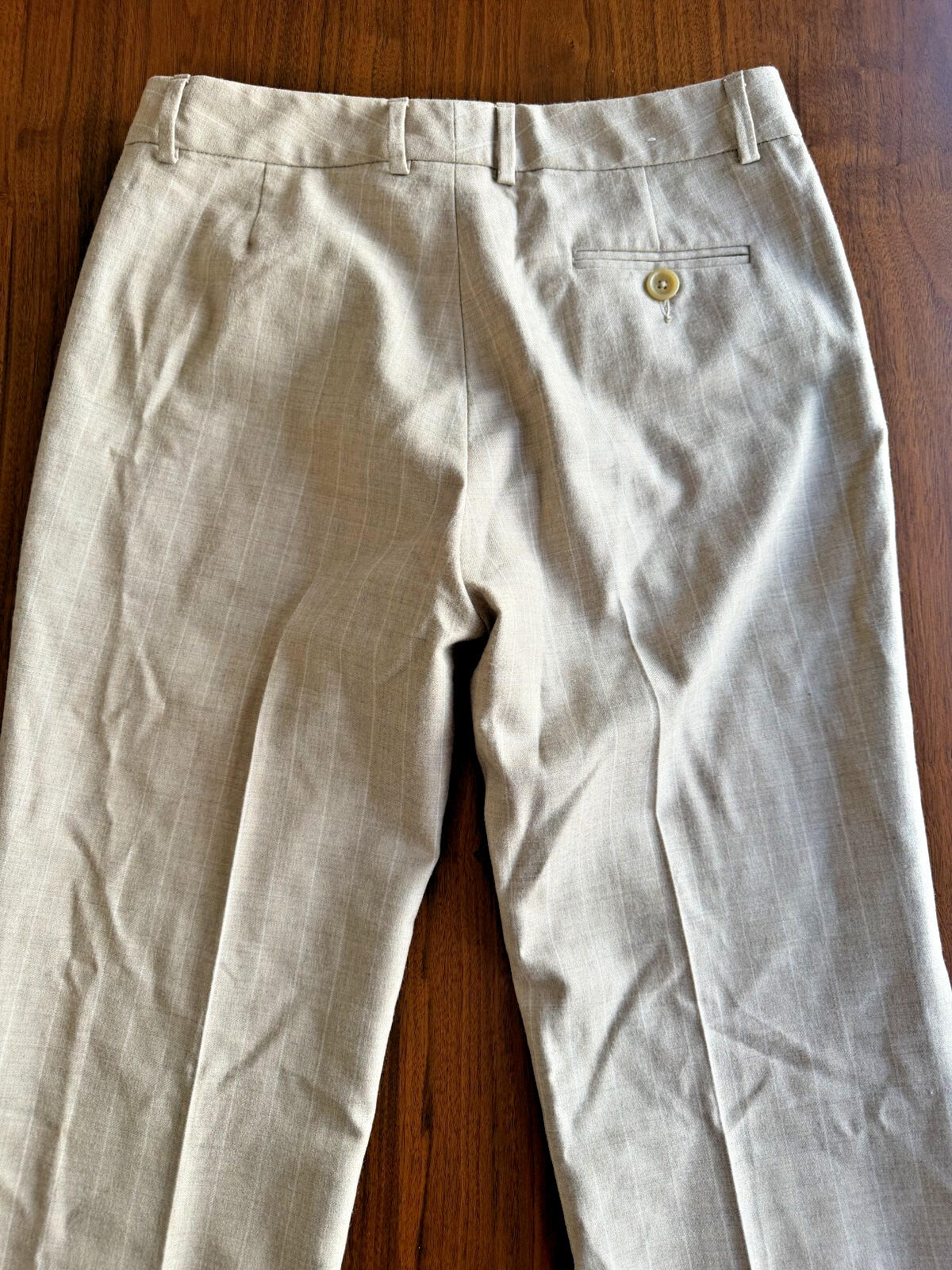 Banana Republic Women's Wool Striped Straight Leg Tan Trousers - Size 2