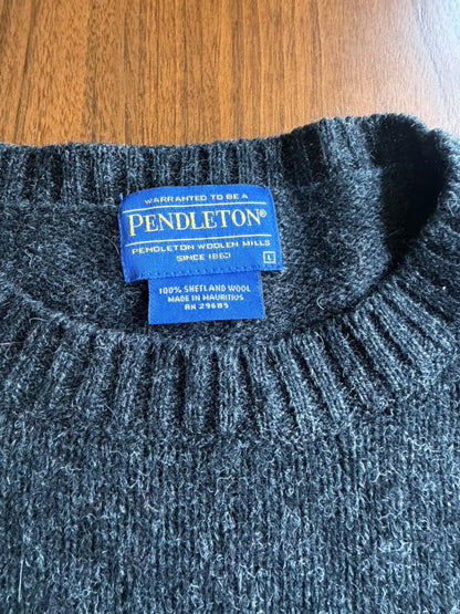 Pendleton 100% Shetland Wool Crewneck Sweater Heather Gray - Size L