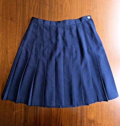 Vintage Savannah Pleated Navy Skirt - Size 12