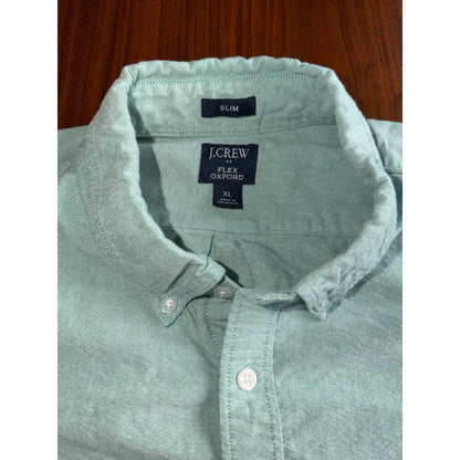 J.Crew Slim Flex Oxford Shirt Mint Green Men's XL