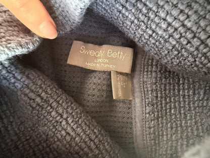 Sweaty Betty Harmonise Luxe Fleece Funnel Neck Pullover Blue - Size L