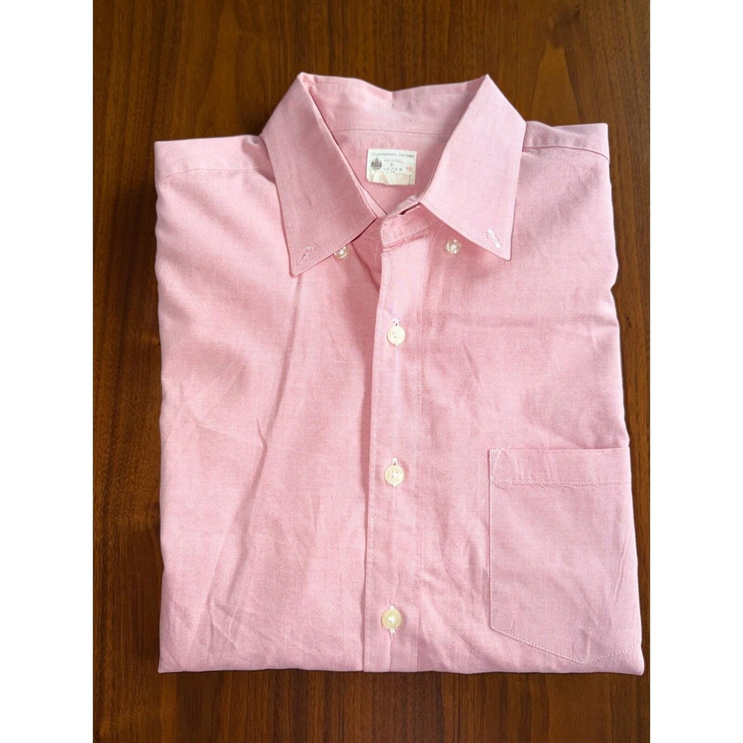 J.Crew Men's Sun-washed Oxford Short-Sleeve Shirt in Pink - Size M