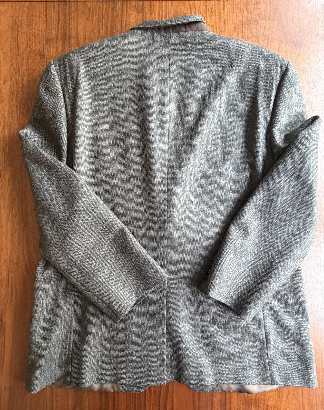 Lauren Ralph Lauren Men's Gray Herringbone Wool Blazer w/Elbow Patches - S 46R