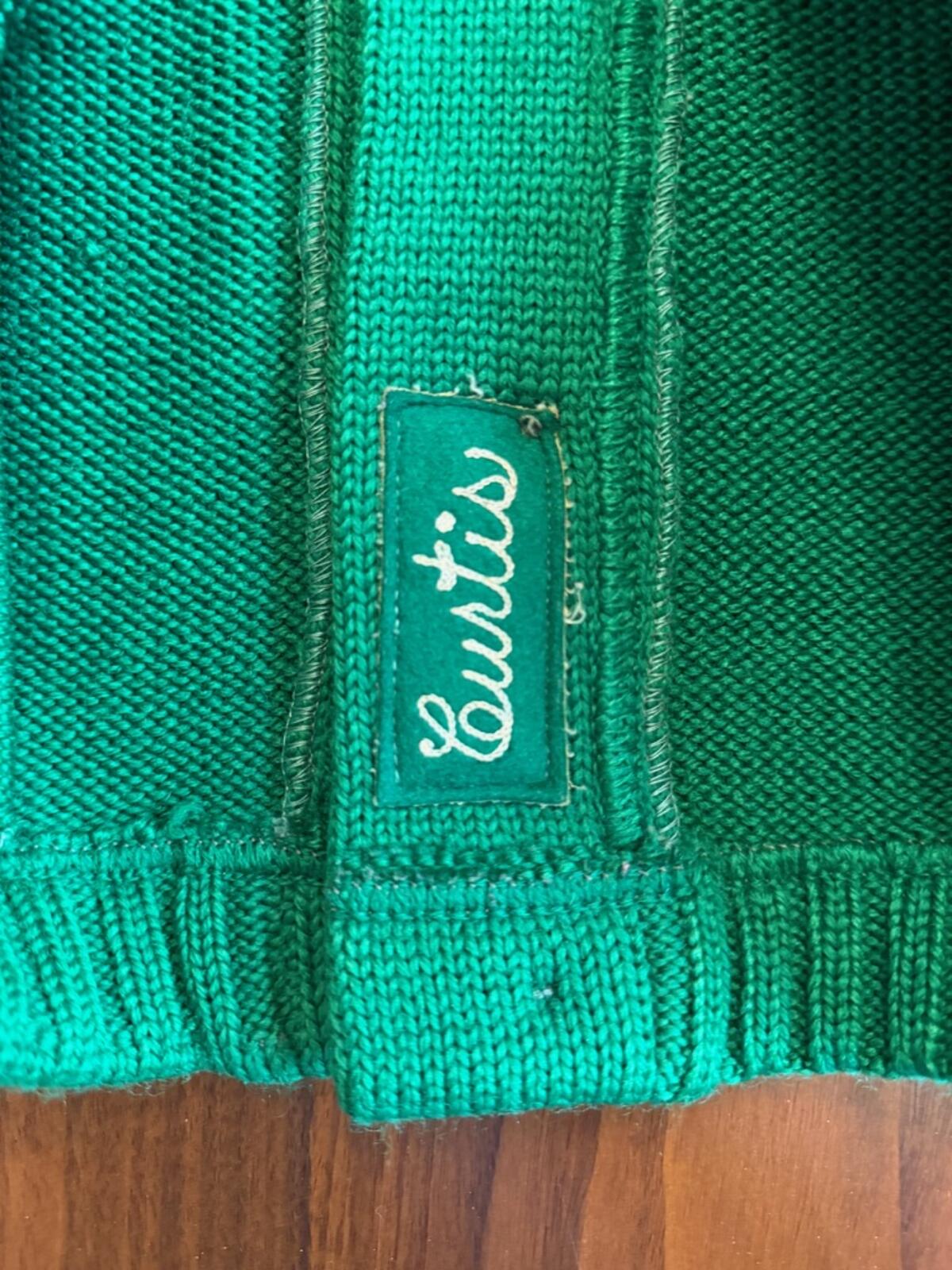 Vintage Nelson Knitting Mills Green Varsity Letterman Cardigan Sweater - Size L