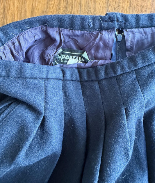 Vintage Sportalm Kitzbuhel Austria Women's  Wool Pleated Skirt Navy - Size 10
