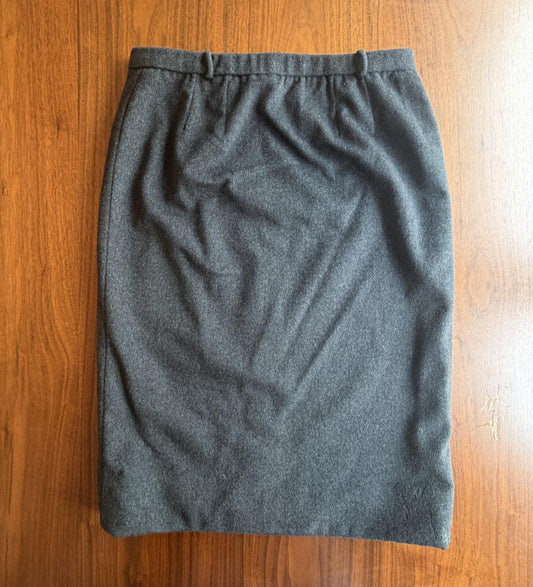 Vintage Andre Laug Roma for Neiman Marcus Women's Grey Wool Skirt - Size 31
