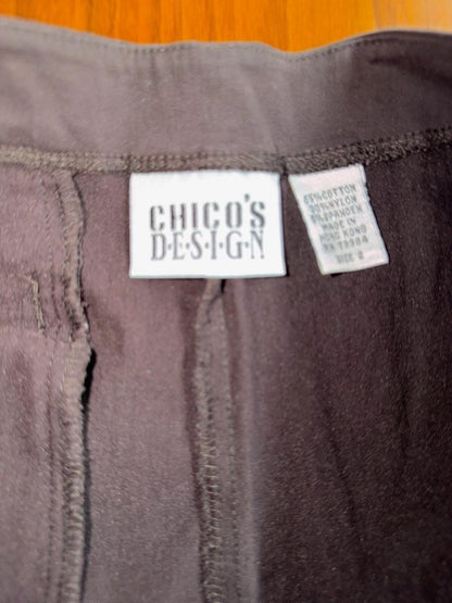 Vintage Chico's Design Women's Cotton Blend Brown Pants - Size 2