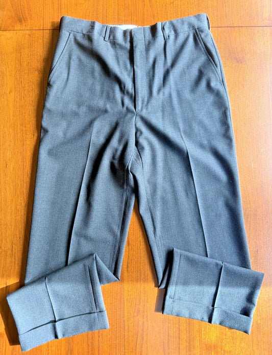 Brooks Brothers Men's Brooksease Charcoal Grey Cuffed Dress Pants - Size 36x30