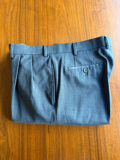 Lauren Ralph Lauren Grey High Performance Wool Pleated Cuffed Dress Pant - 36x30