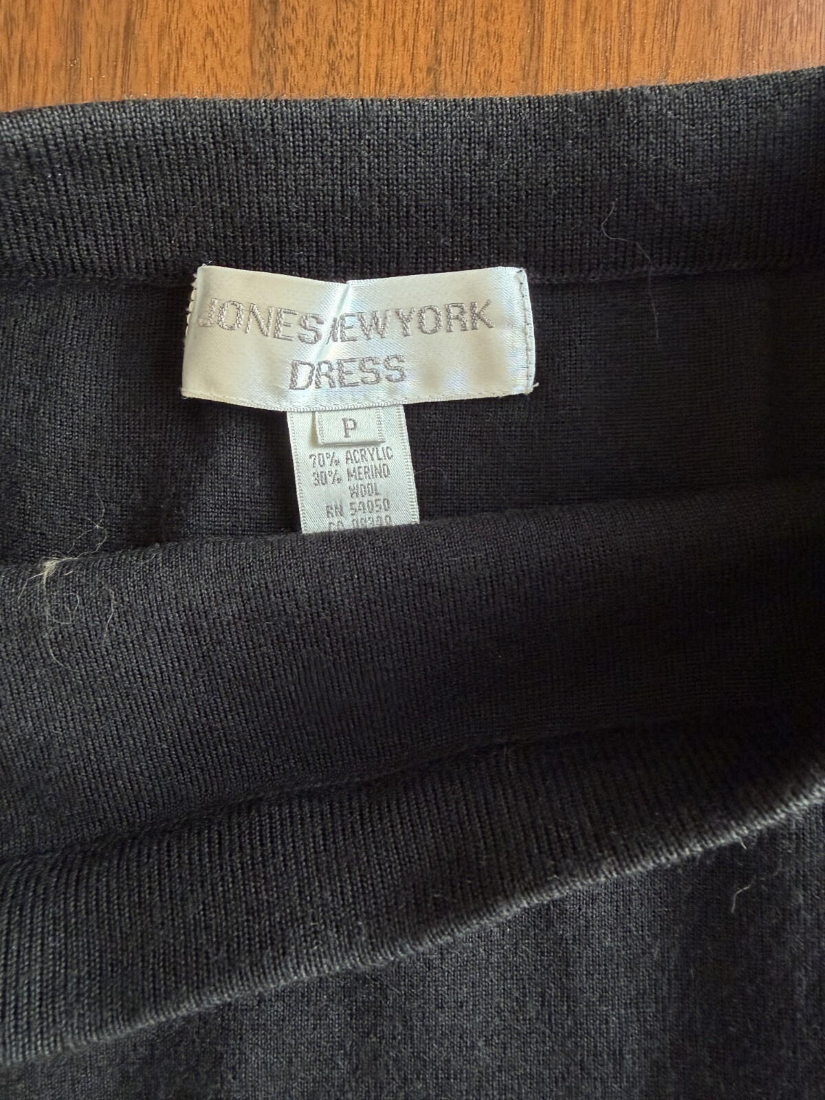 Vintage Jones NY Women's Knit Merino Wool Blend Pencil Skirt Black - Size S/P
