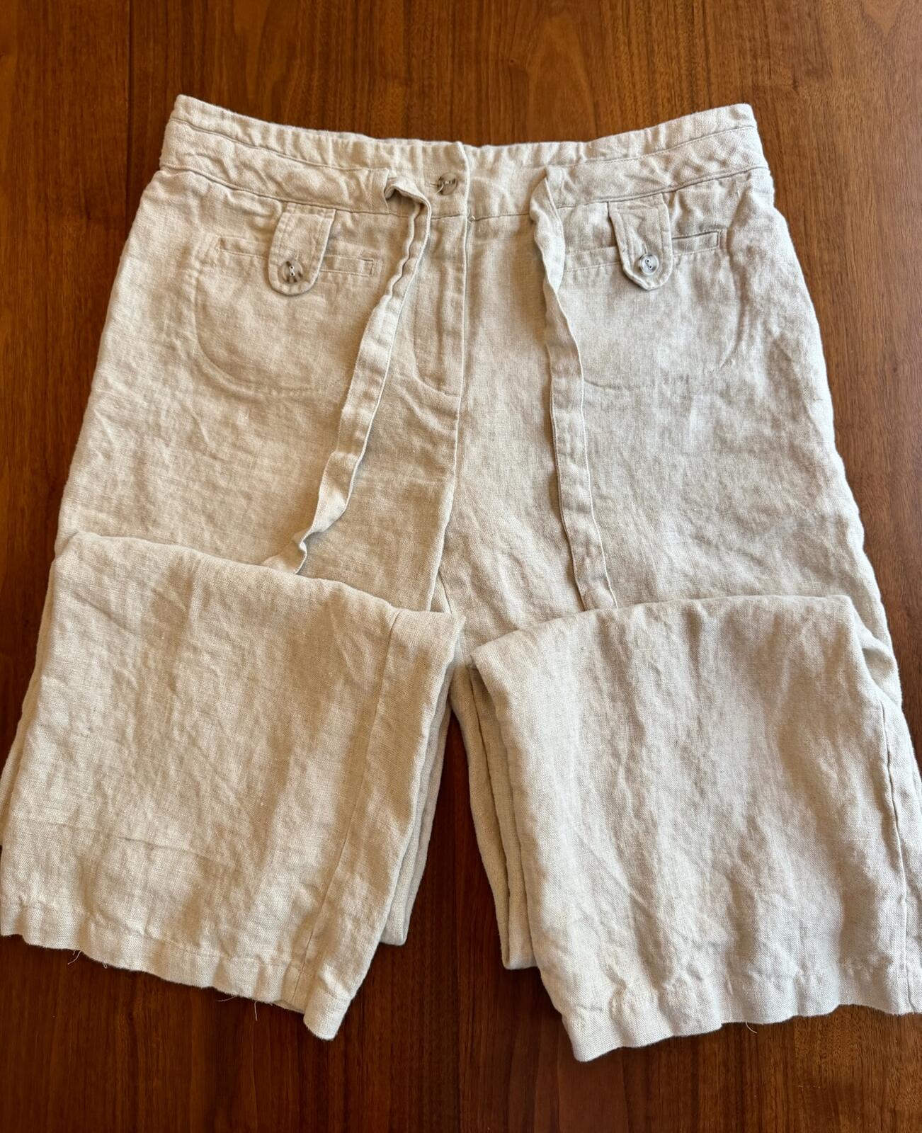 Charter Club Women's Full Length Linen Blend Pants Beige - Size 10