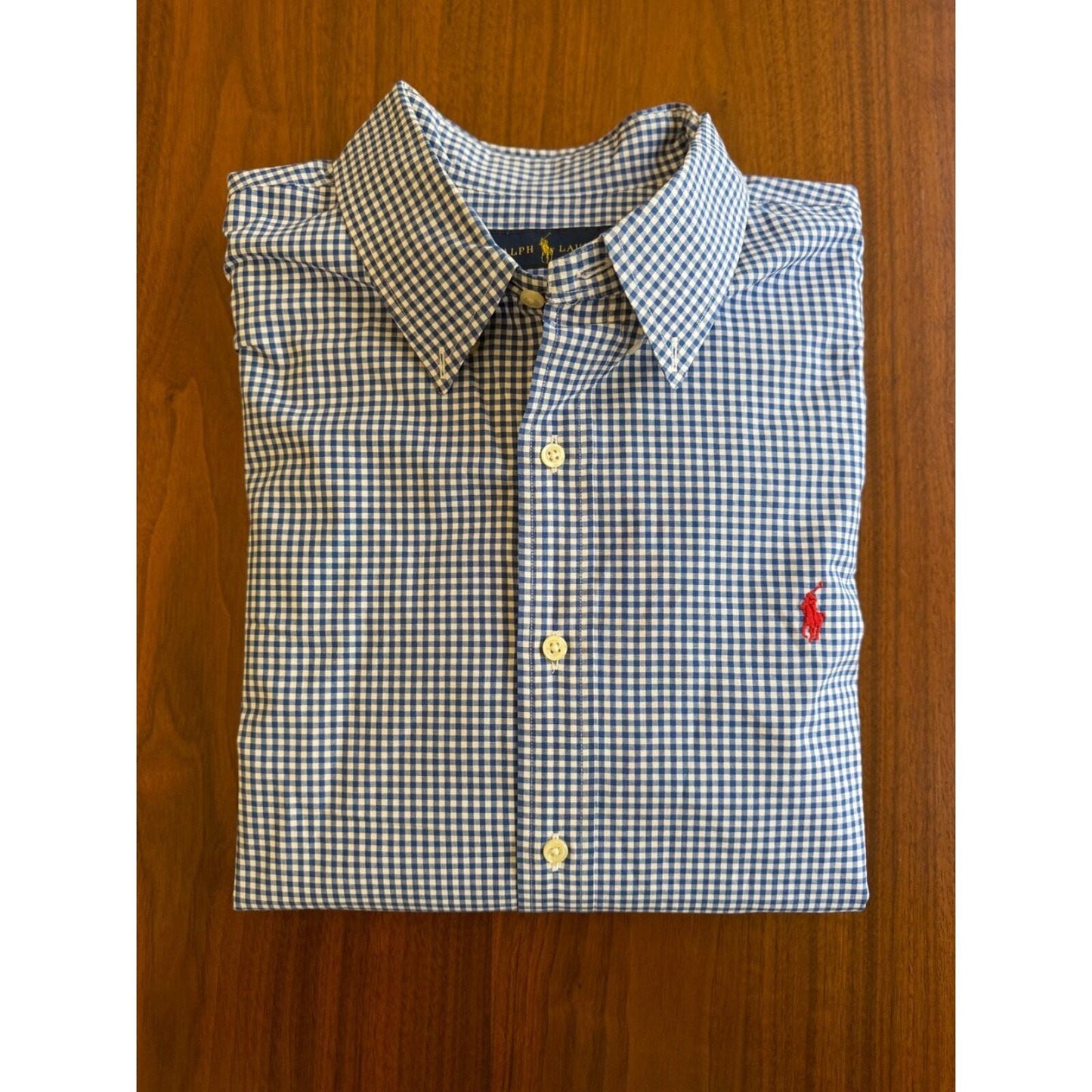 Polo Ralph Lauren Men's Blue/White Gingham Button Down Shirt - Size XL