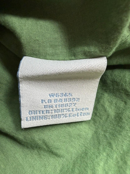 Boden Women's Green Linen A-Line Skirt w/Striped Hem - Size 10