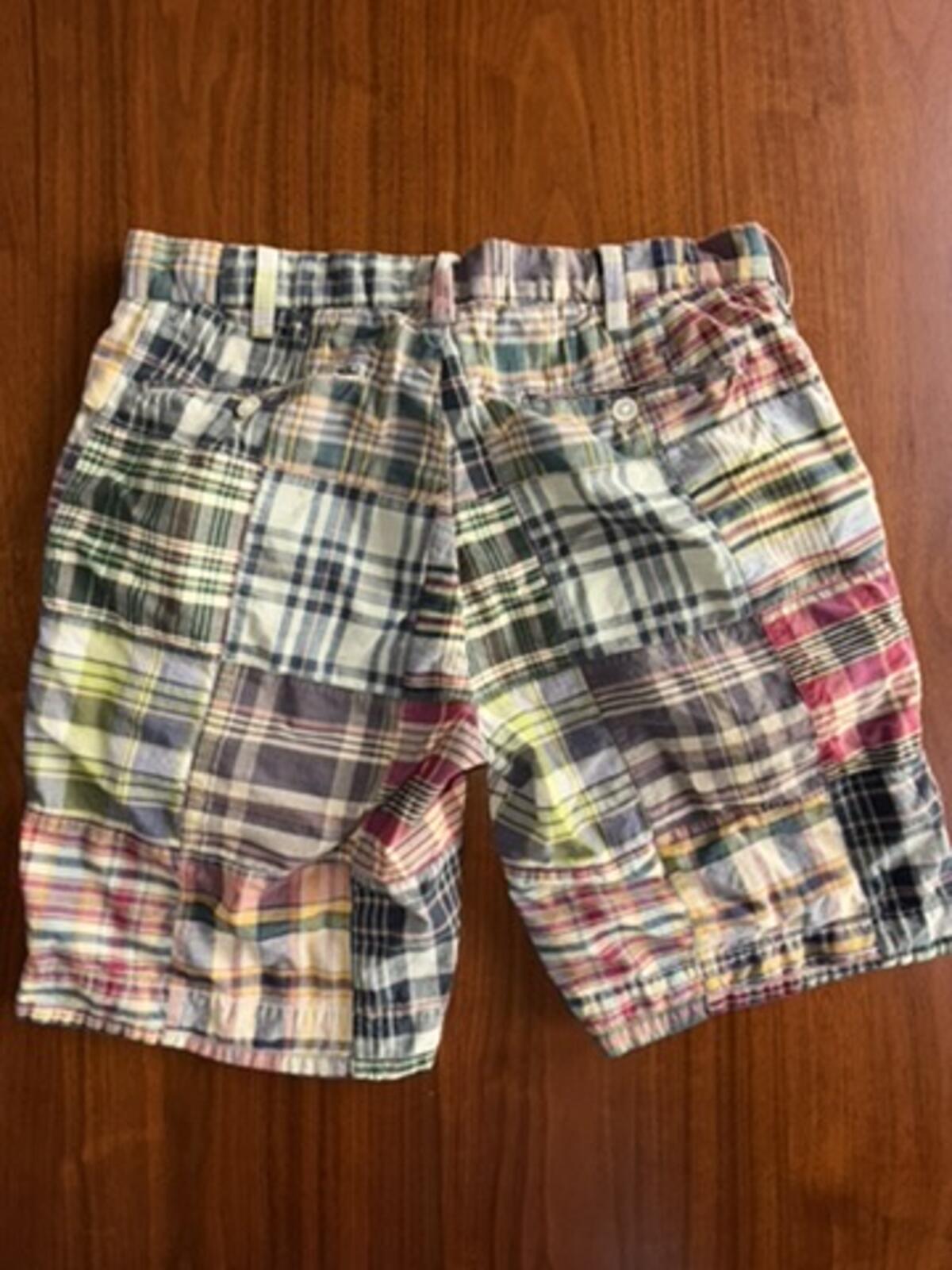 Polo Ralph Lauren Men's Authentic Indian Madras Navy Plaid Patchwork Shorts - Size 31