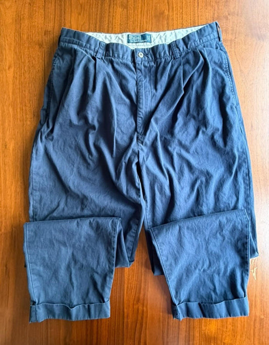 Polo Ralph Lauren Men's Pleated Navy Chinos - Size 36x30