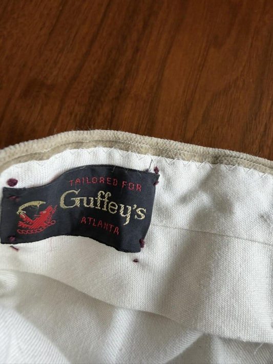 Vintage Beige Corduroy Pants Tailored for Guffey's Atlanta - Size 35
