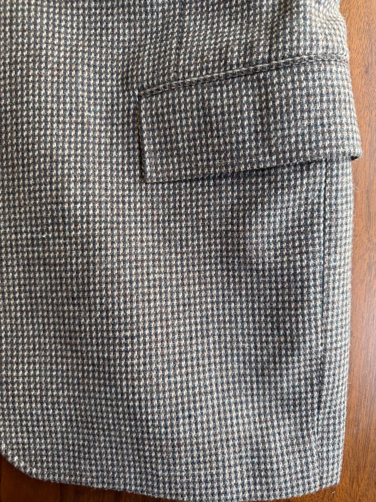 Vintage Sears Roebuck and Co. Brown Houndstooth Wool Tweed Sport Coat 42L