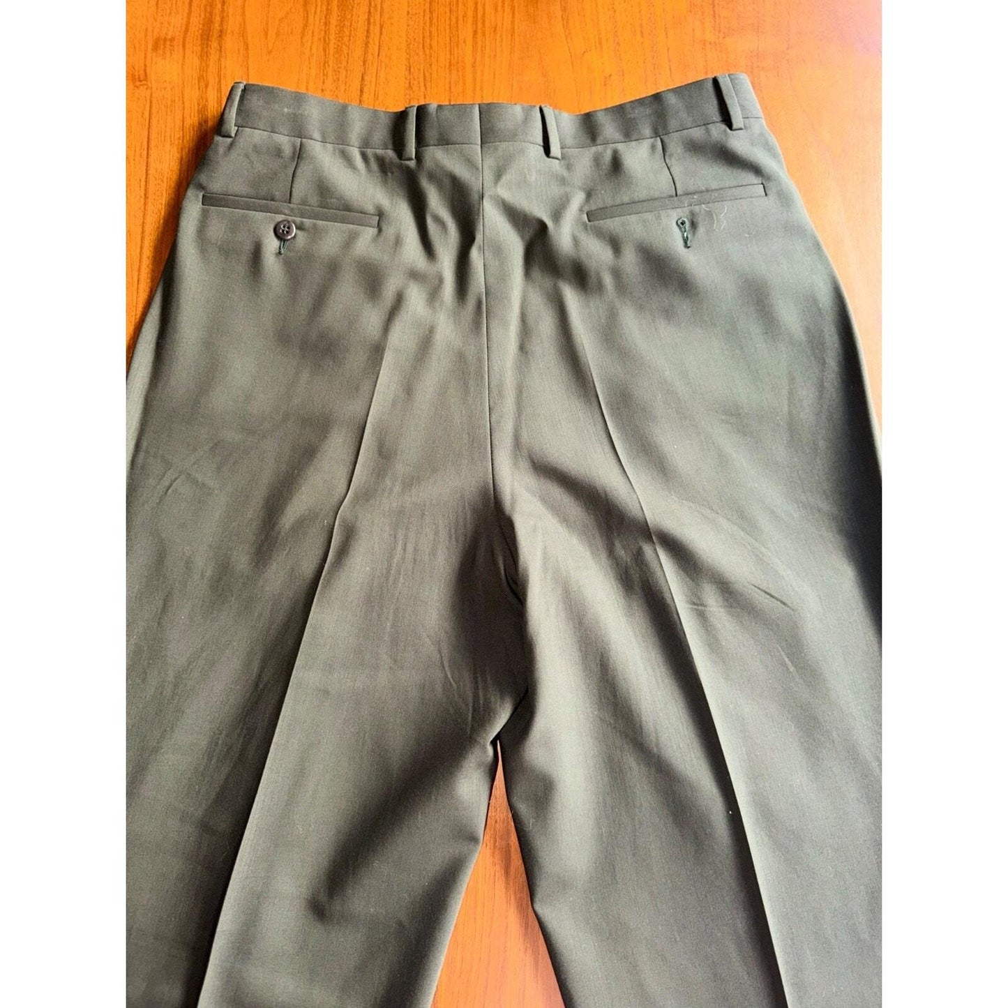 Zanella Men's 100% Virgin Wool Italian-Made Double Pleated Cuffed Trousers 34