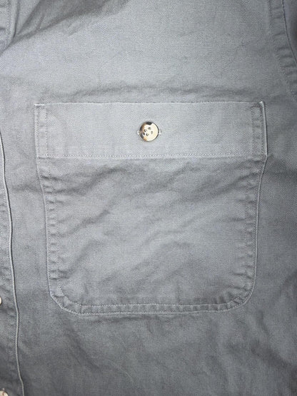 Vintage J.Crew Women's Grey Long Sleeve Button-Up Utility Shirt - Size M