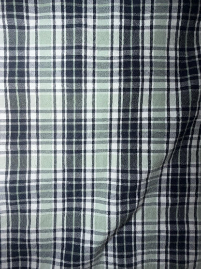 J.Crew Classic Secret Wash Navy & Mint Plaid Button Down Shirt - Size XL