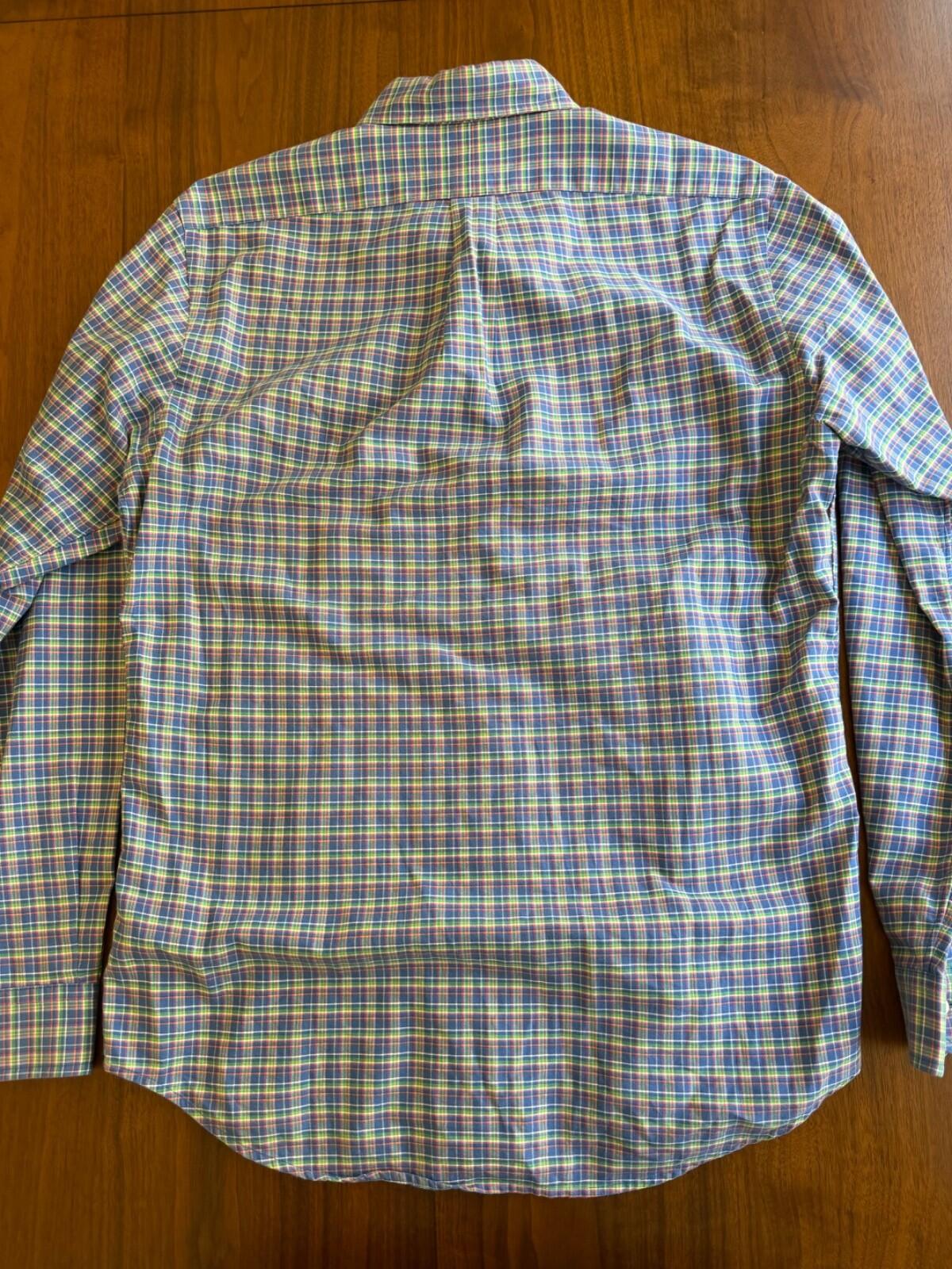 Polo Ralph Lauren Men's Blue/Pink Plaid Long Sleeve Button Down Shirt - Size M