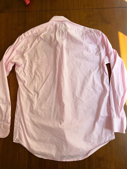 Sid Mashburn Cotton Poplin Pink Small Bengal Stripe Button-Up Shirt, Size 16.5-36