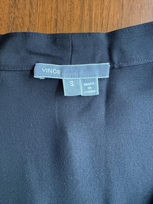 Vince Women's Black 100% Silk Contrast Women Button Down Blouse - Size S