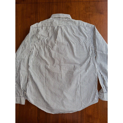 Polo Ralph Lauren Custom Fit Navy and White Striped Button Down Shirt - Size L