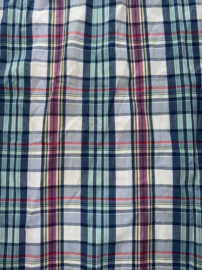 Guideboat Co. Men's Indigo Bleeder Madras Plaid Button-Down Shirt - Size L