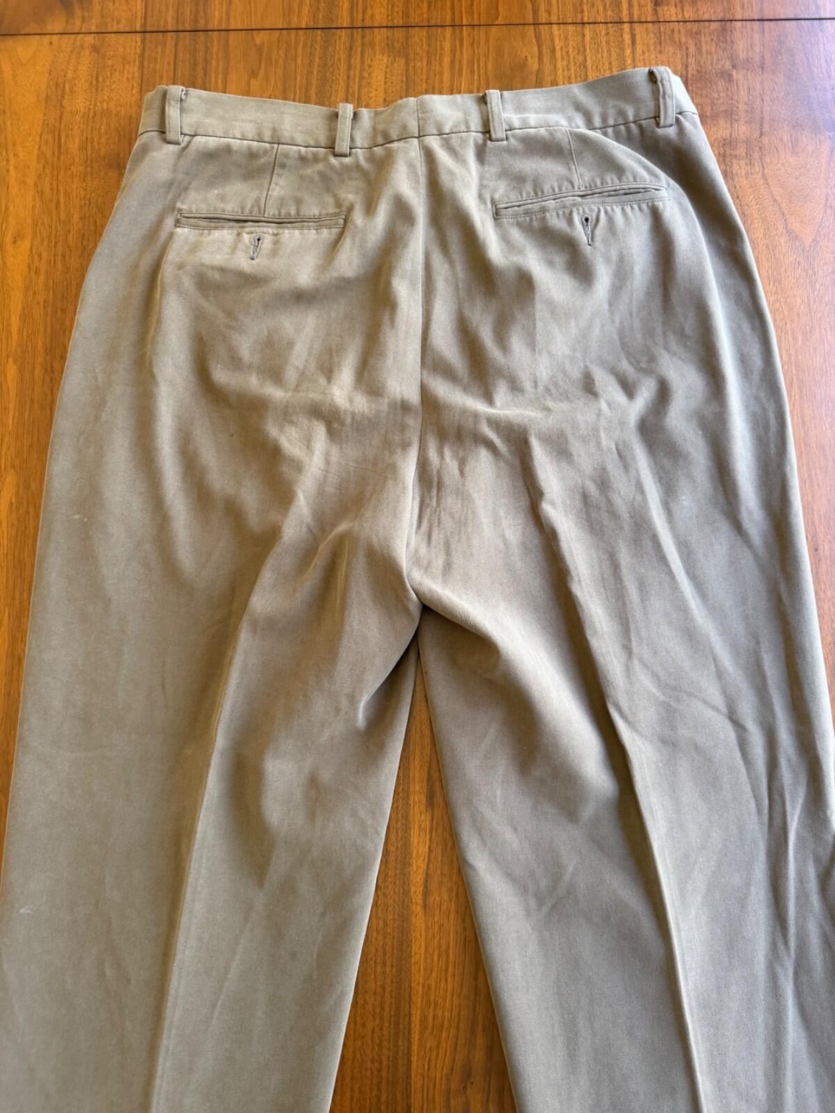 John W. Nordstrom Pleated Cuffed Cotton Tencel Trousers 34x32