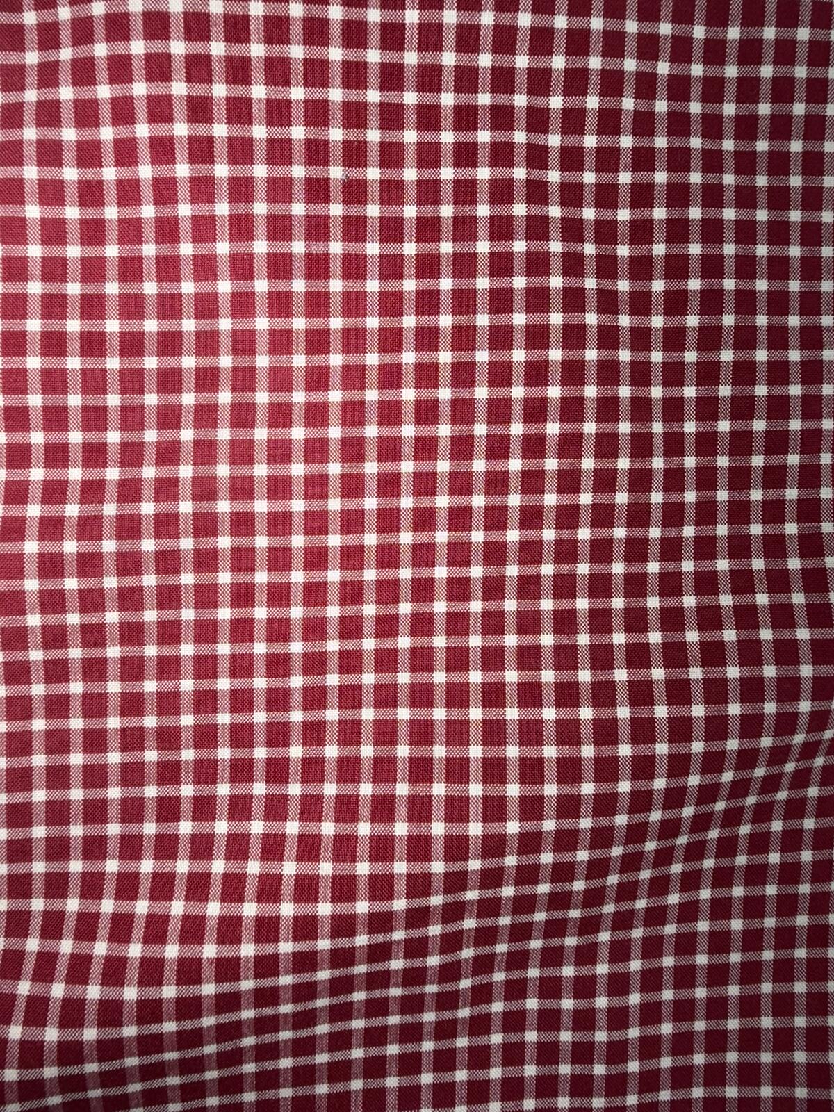 L.L.Bean Men's Red Check Wrinkle Resistant Cotton Button Down Shirt - Size L
